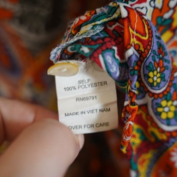 Fig and Flowers Anthropologie Womens White Rainbow Paisley Peasant Tunic Top 2X - Picture 10 of 11